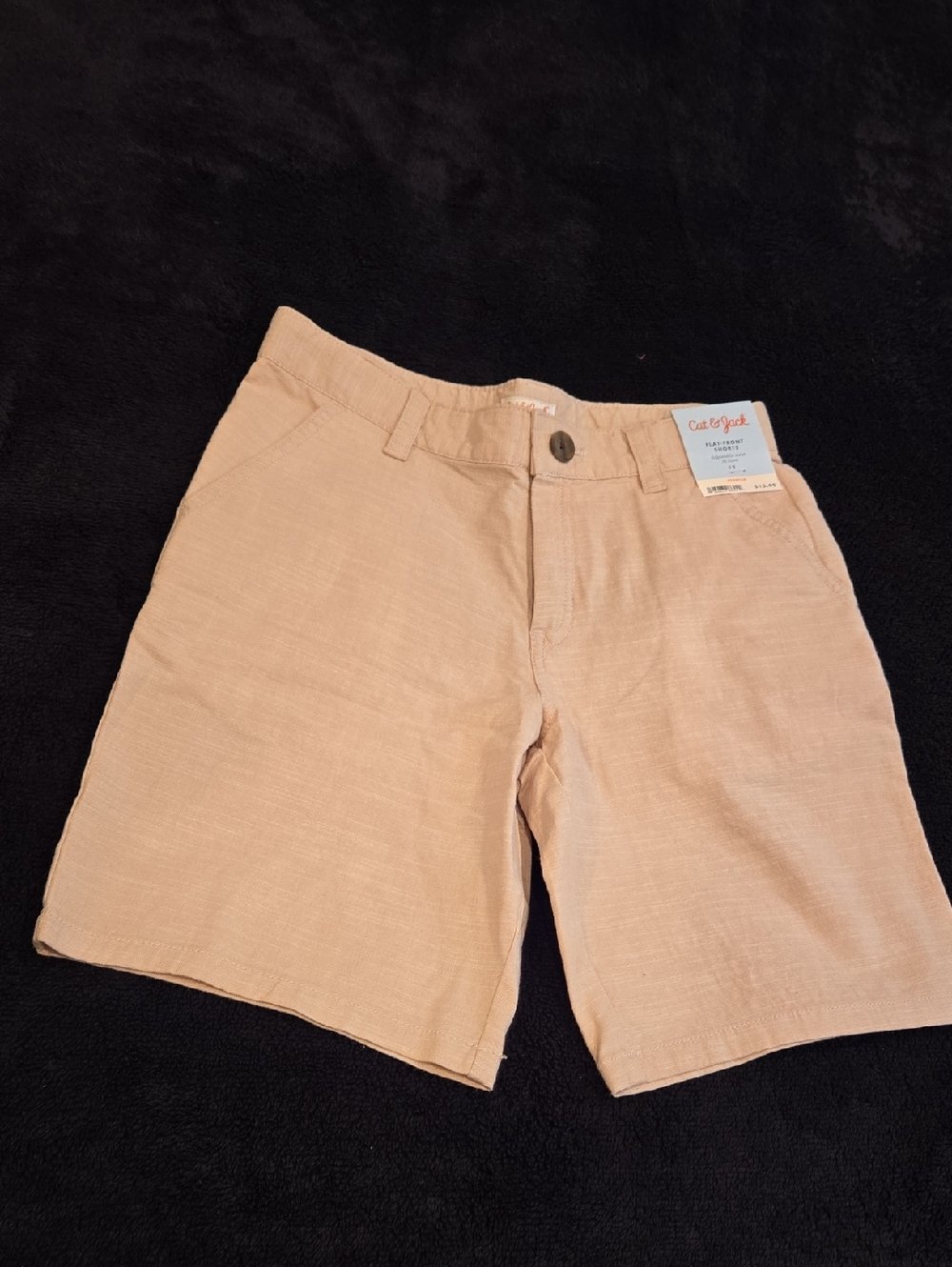 Cat & Jack Boys Light Tan Flat Front Shorts